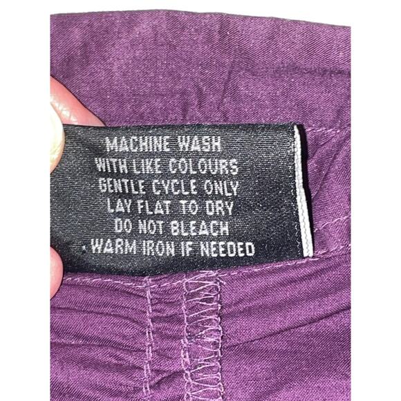 Zashi Ruched Top - Size M - Ruching Detail, Roll Sleeves, Vibrant Purple, Cotton - Picture 8 of 8